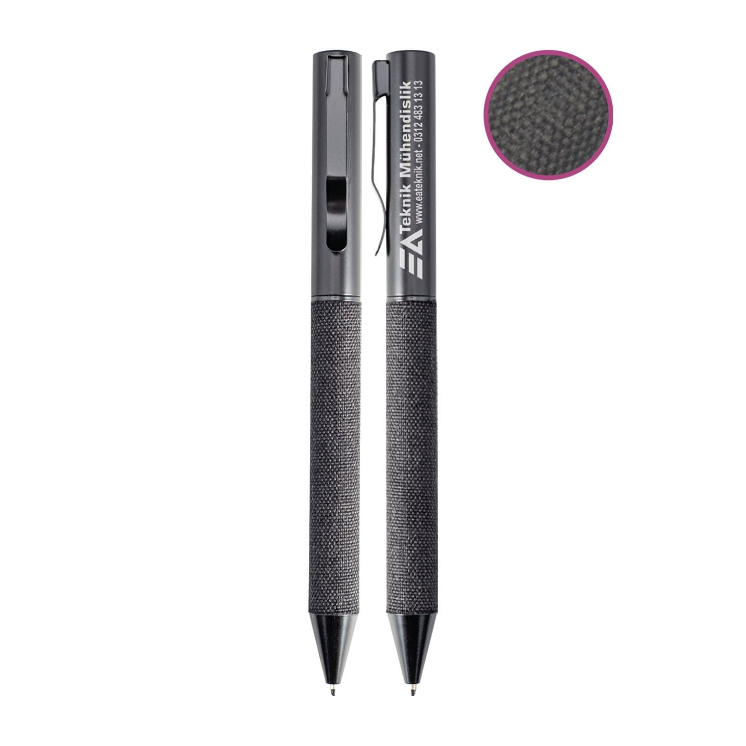 Fabric-Covered Metal Ballpoint Pen