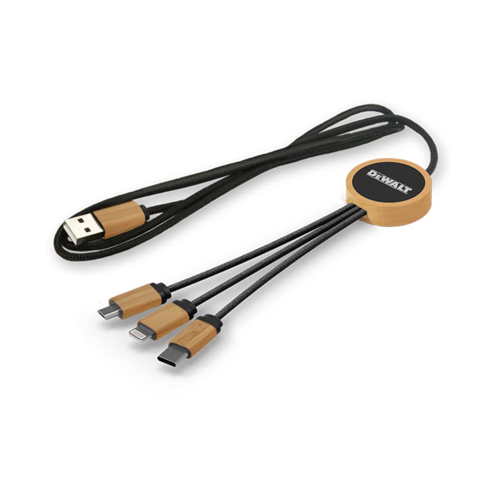 LED Bamboo Multi-Charging Cable